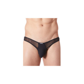 String noir sexy avec fine résille 